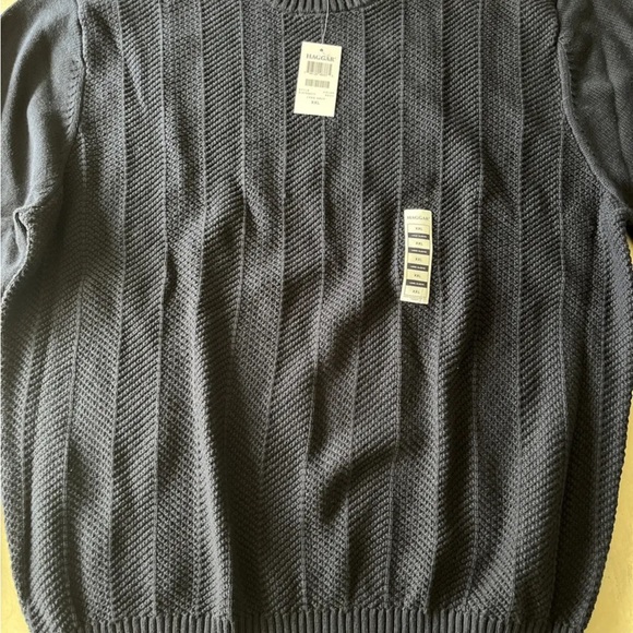 NWT Haggar Mens Navy Blue Sz XXL Pullover Sweater Crew Neck Very Nice - Picture 2 of 8